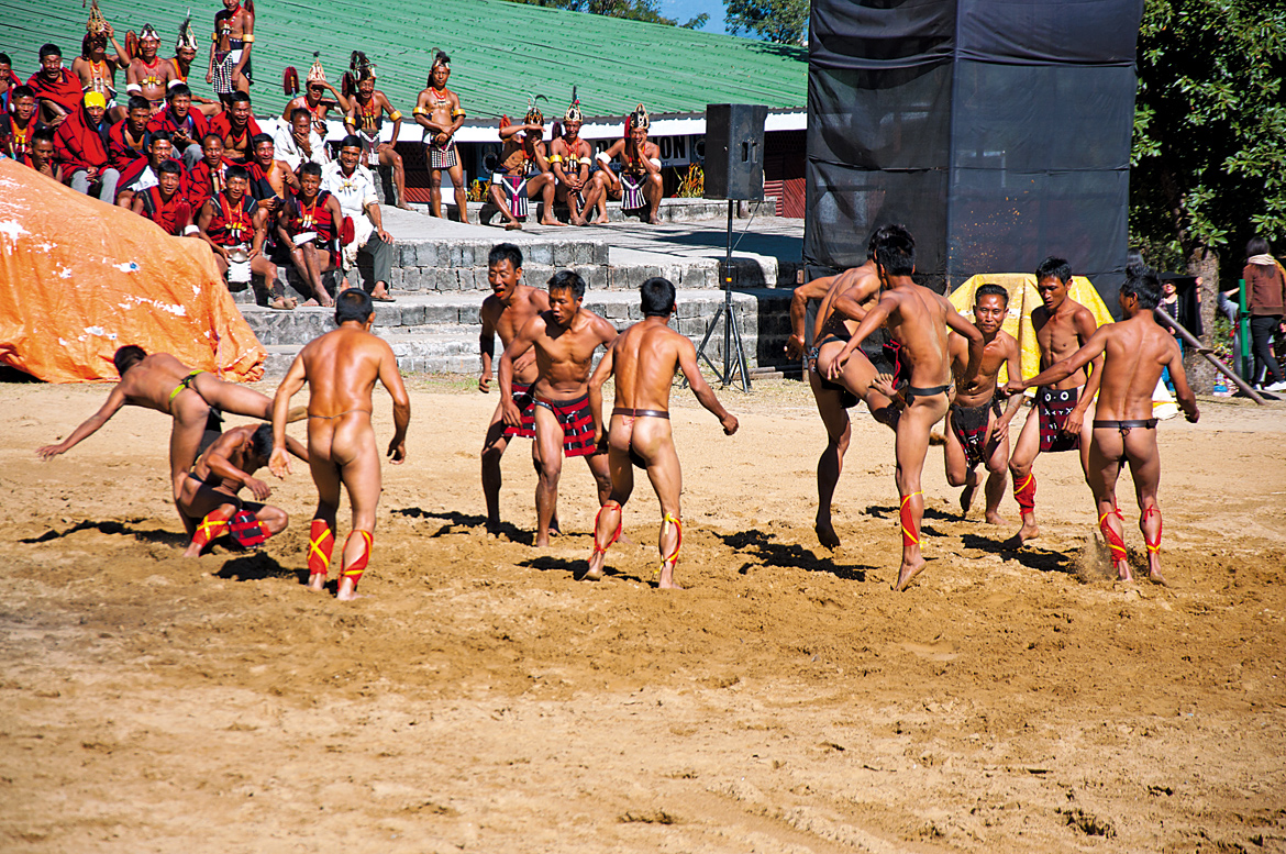 A 'friendly brawl' in progress at the festival