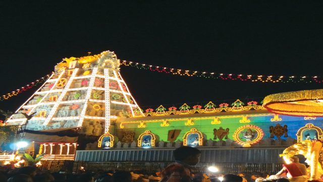 Procession outside the temple