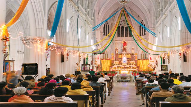 Midnight mass at St. Philomena’s Church in Mysore on Christmas Eve