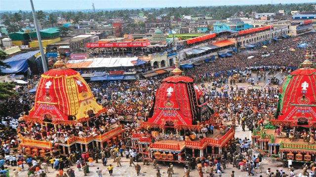 A sea of humanity descends on Puri to seek blessings from the holy trinity