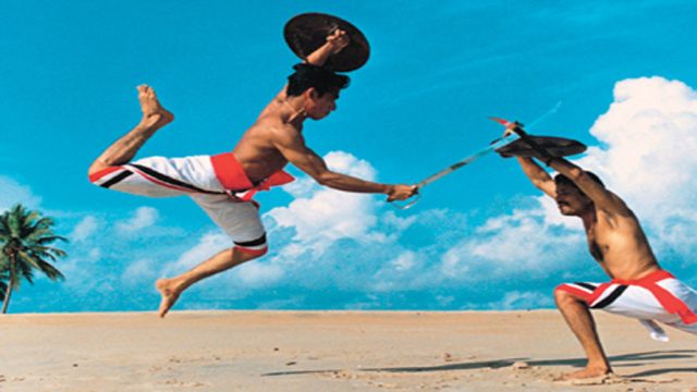 Fighters practising Kalaripayattu, Kerala’s traditional martial art