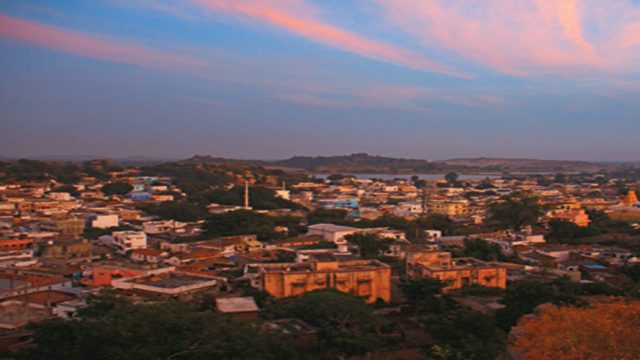 View of the city of Nirmal from atop a bastion of the Nirmal Fort