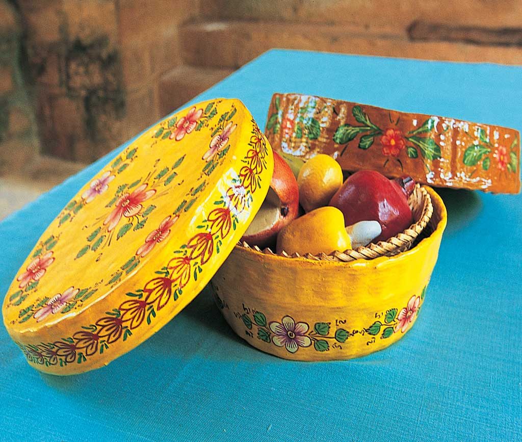 Handmade basket and fruits