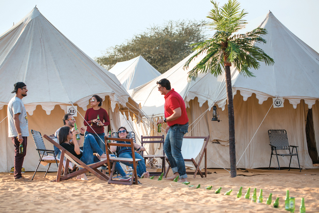 Visitors indulge in a variety of relaxing activities at the festival