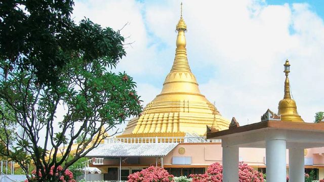 Manicured grounds at the Vipassana Centre