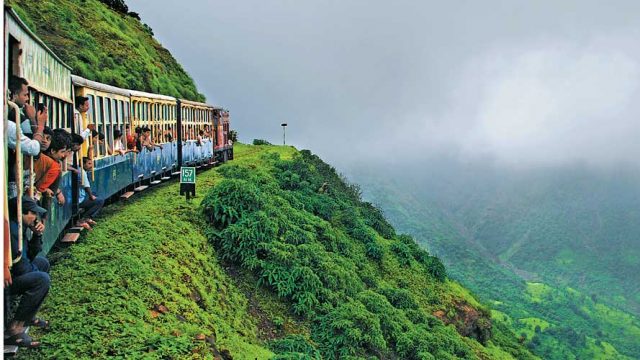 Gorgeous vistas of mist-enveloped hills from the Blue Mini Rail