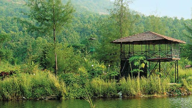 A machan right on the edge of the picturesque Kalote Lake