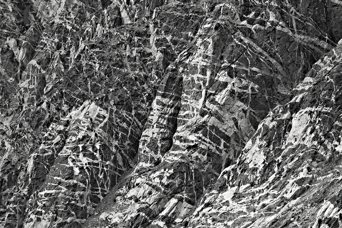 Rugged rock formations in Ladakh