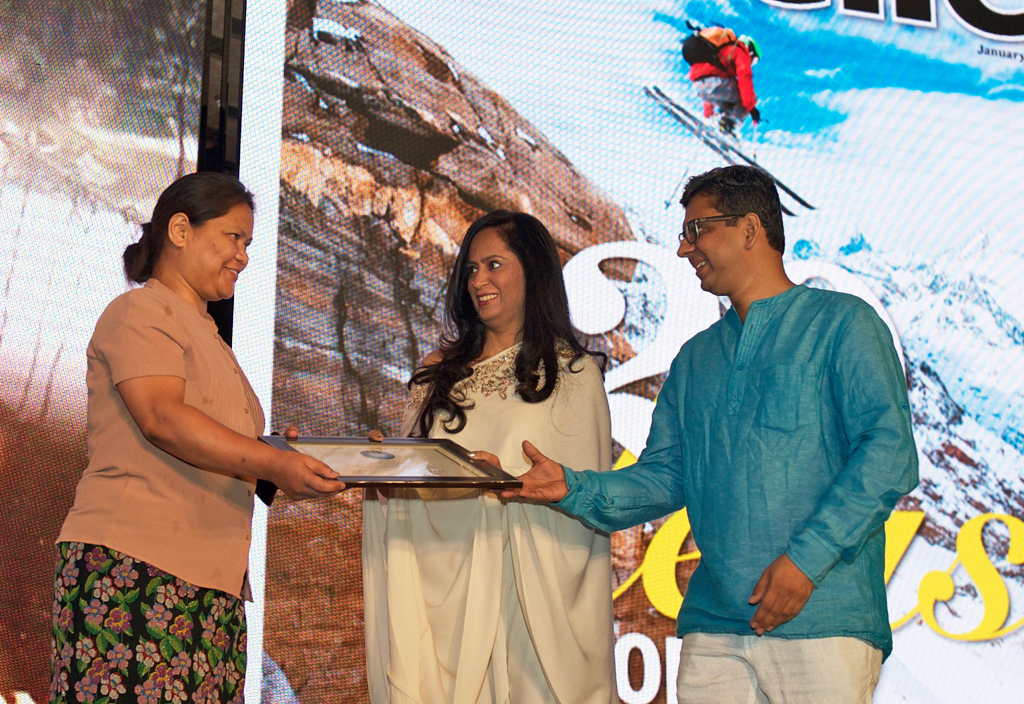 S. R. Marak, Joint Resident Commissioner, Government of Meghalaya, receives the Jury award for Best Adventure Tourism Destination for Meghalaya