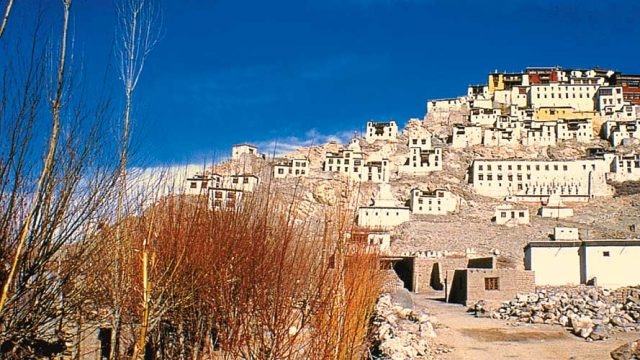 Thiksey Monastery, perched atop a rocky bluff