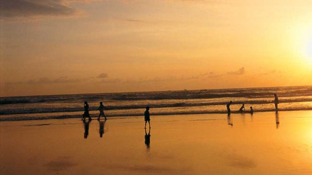 Magnificent sunset at the beach at Ganpatipule