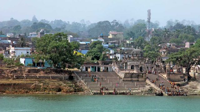 A sweeping view of Bhagalpur and the city's ghat