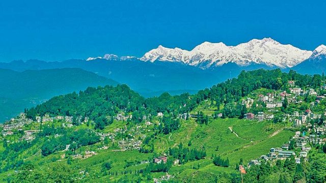 View of Mount Khangchendzonga and surrounding peaks from Darjeeling