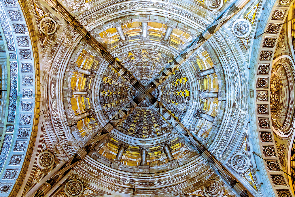 The illusion of 3D bas-relief work, San Agustin Church, Manila, Philippines. It’s claimed that the artists who worked on the ceiling of the Gallery of Maps in the Sistine Chapel painted this ceiling as well. This church, along with three other Baroque churches, was included in the UNESCO list in 1993.