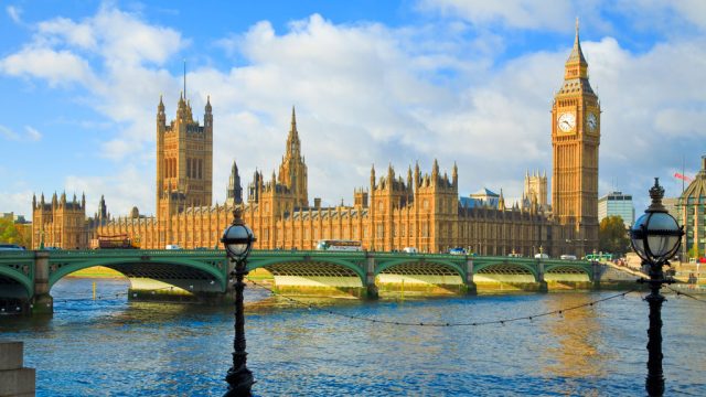 Westminster Bridge across the Thames and Big Ben