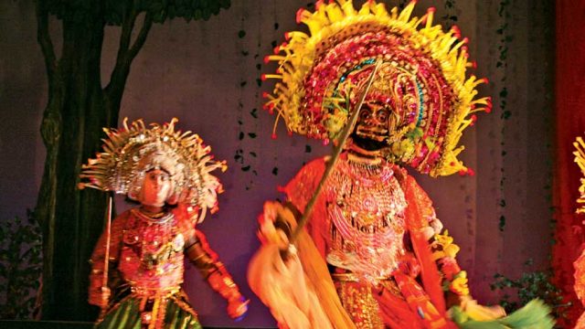 Drama and colourful masks in Seraikella Chhau dance performance