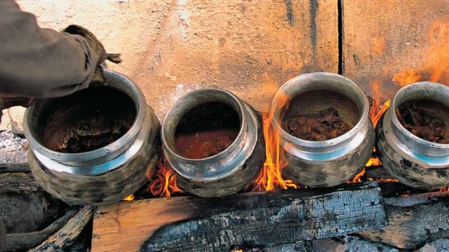 Wazas prepare a 12 course Kashmiri wedding wazwan