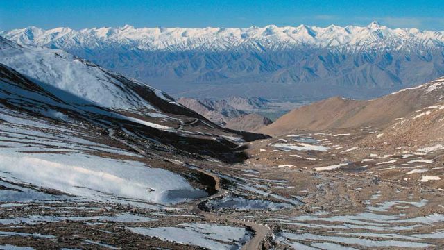 Karakoram range seen from northern slopes below Khardung La