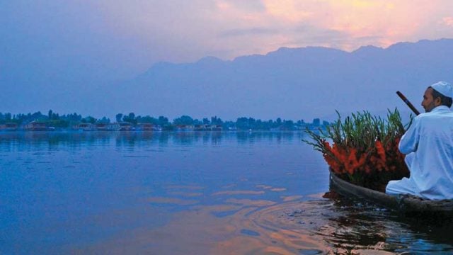 Srinagar against the backdrop of the Zabarwan and Shankaracharya hills