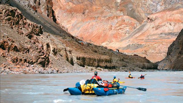 Rafting down the Zanskar River