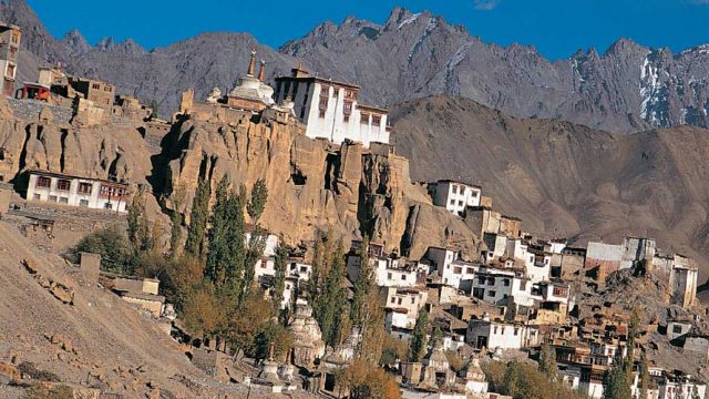 Lamayuru Gompa sprawls across a rocky promontory