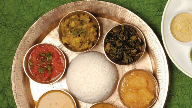 A traditional Assamese thali