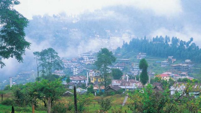 Rolling mists enveloping Namchi's landscape