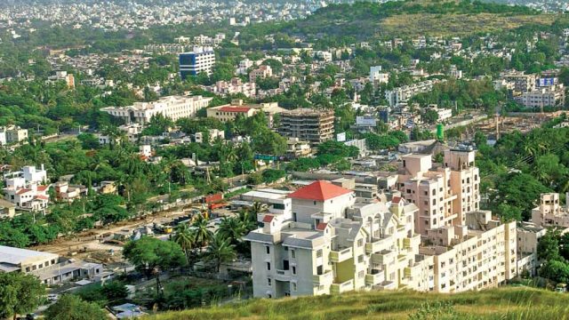 Pune, as seen from a vantage point in the city