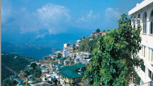 The city of Aizawl offering panoramic views of the surrounding hills