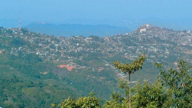 The town of Lunglei spread across a hill