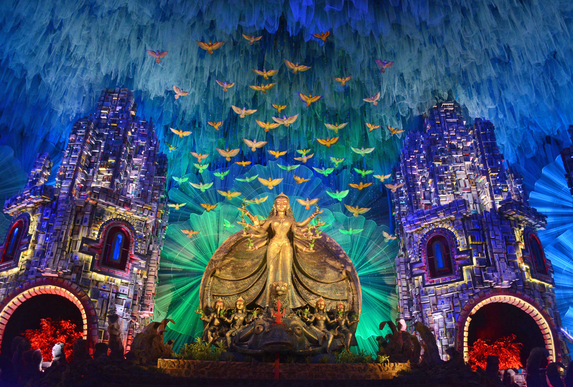 Maa Durga waits before the celebrations begin