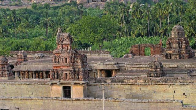 The ancient Virupaksha Temple complex, Hampi