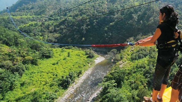 Bunjee jumping at Jumpin Heights camp, Mohan Chatti