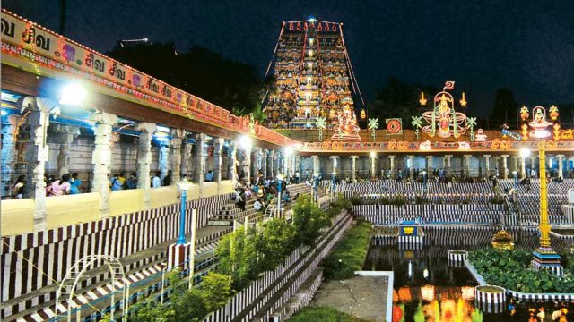 The Thousand-Pillared Hall in the Meenakshi Temple