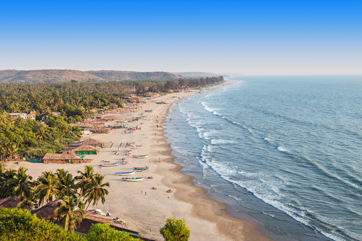 A view of Arambol beach in Goa