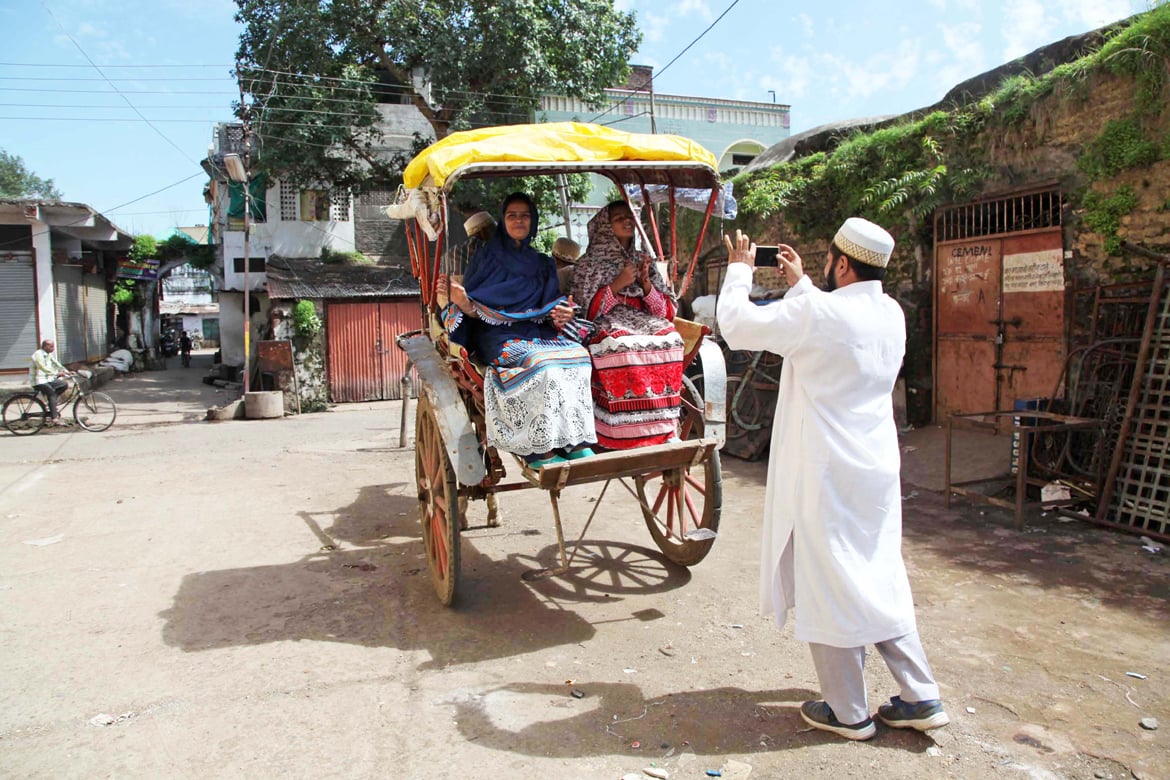 A quaint horse drawn carriage outside Zakvi Haveli in Burhanpur, which alongside the Dargah-e-Hakimi, is a revered site for Dawoodi Bohras