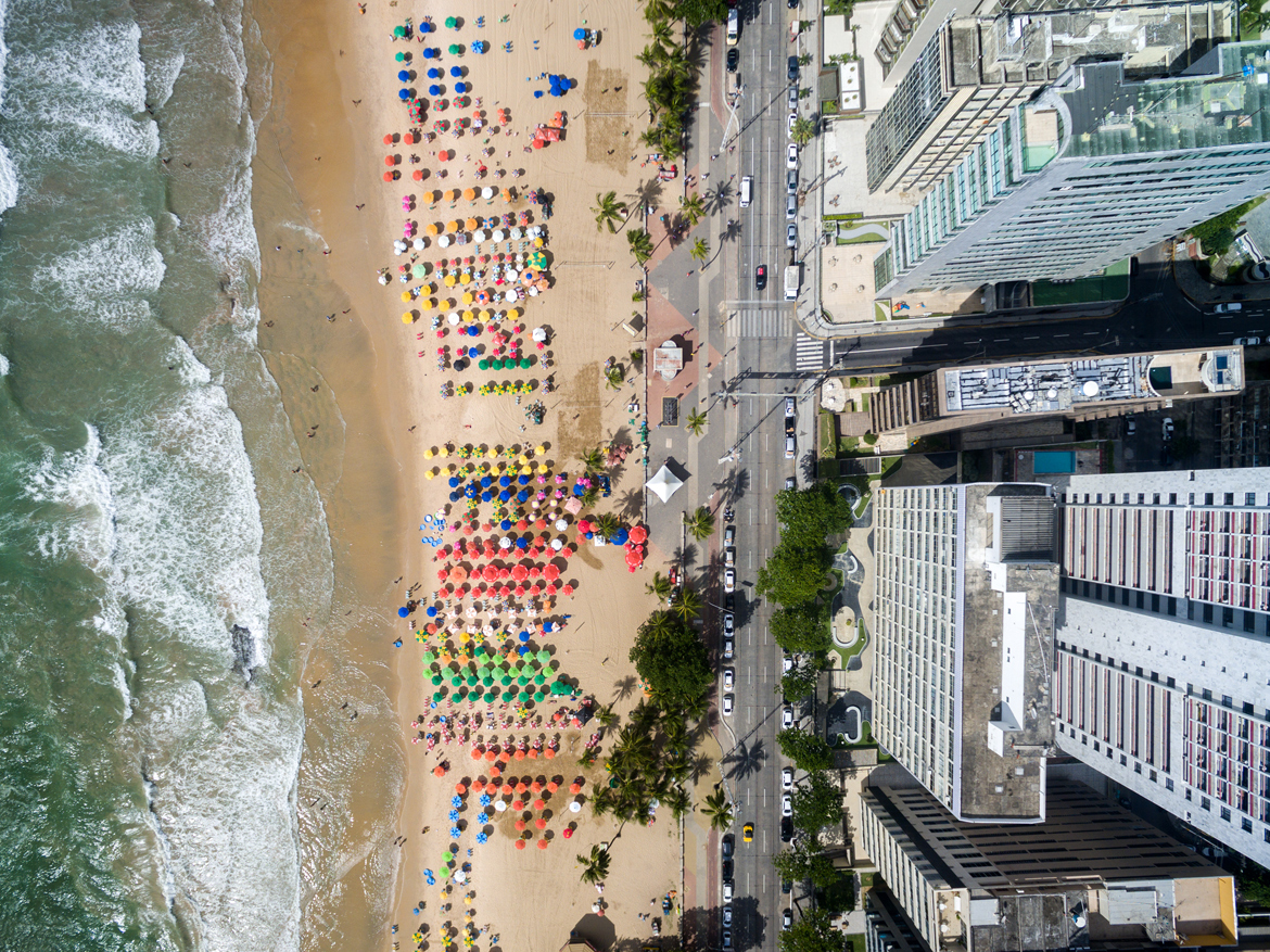 An aerial view of a beach in Brazil