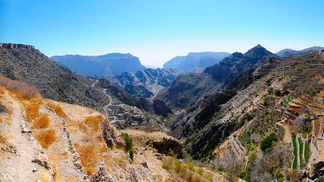 An aerial view of Jabal Akhdar