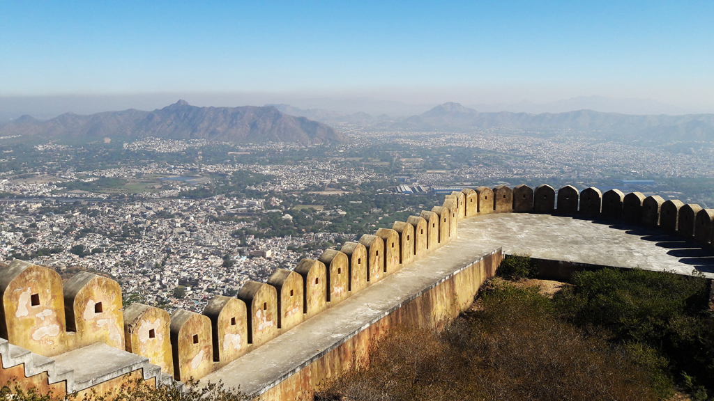 A bird's eye view of Ajmer city from Taragarh Fort