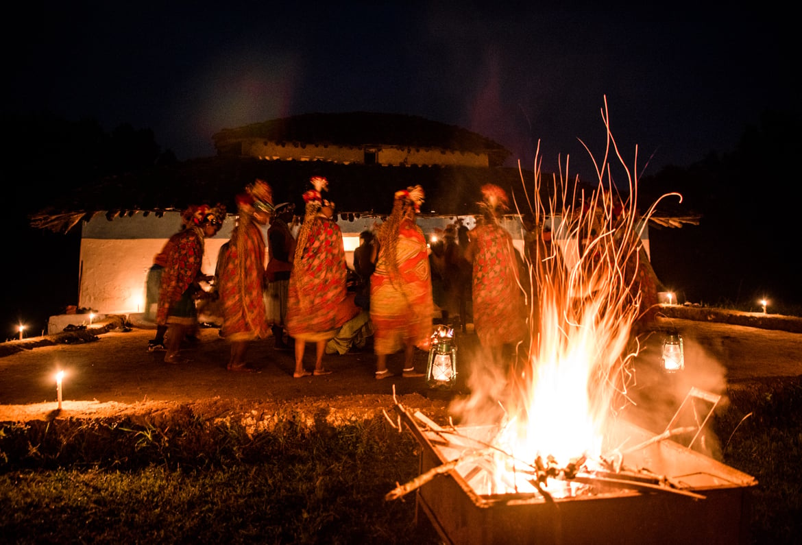 The songs the Baiga sing are mostly about the monsoon, the harvest, and nature.