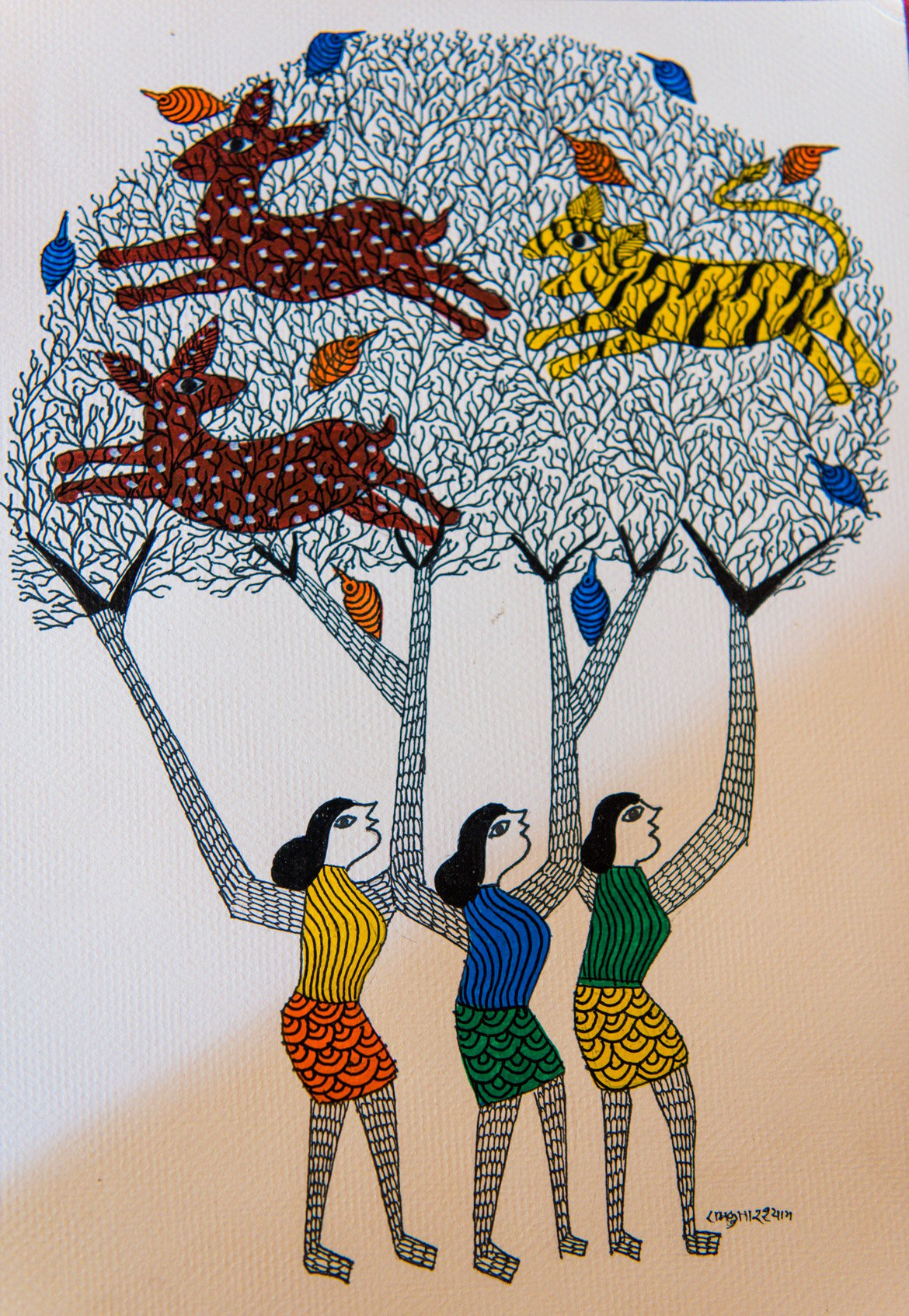 One of the paintings by Ram Kumar Shyam. 