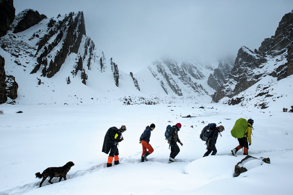 Mama-dog joined us at Stok village and stayed on with us until we reached the first high camp. She was obviously a veteran on this trail, walking with us in single file.