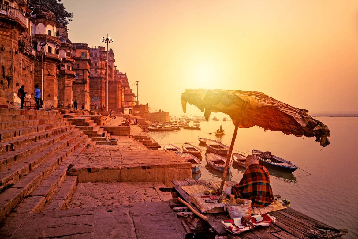 Banks of river Ganga in the holy city of Benaras