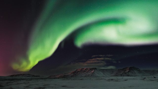 The Northern Lights at Mount Esja