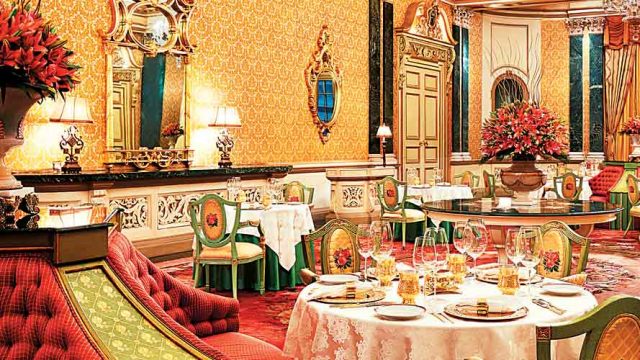 The opulent interiors of Suvarna Mahal restaurant