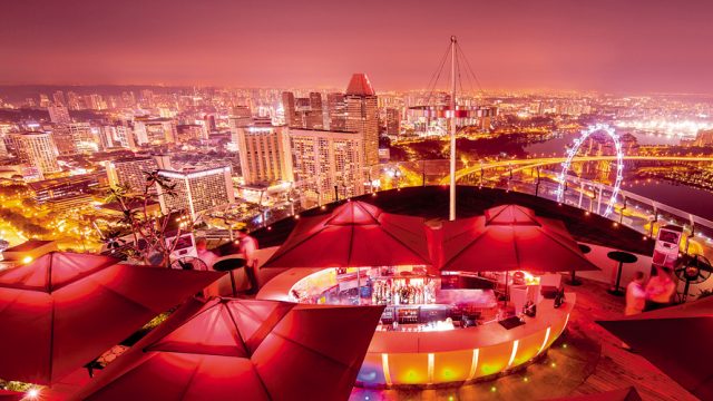 The sky bar at Ce La Vi serves panoramic views