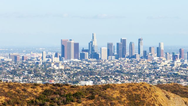 The Los Angeles skyline looks beautiful from afar