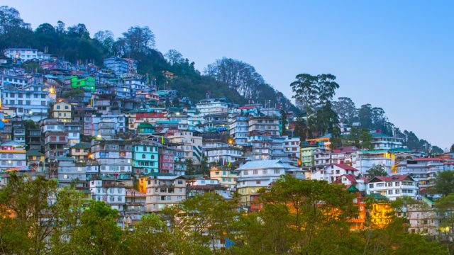 An aerial view of Gangtok