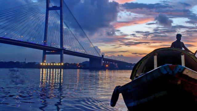 Hooghly river at sunset