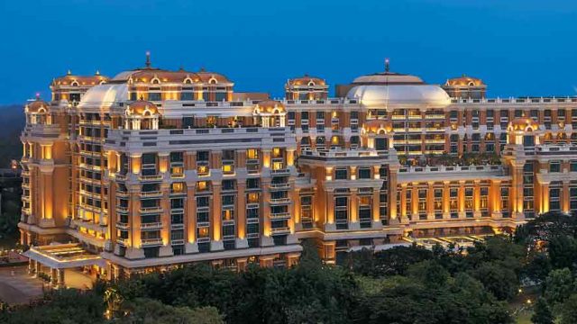 The magnificent façade of the ITC Grand Chola at the heart of Chennai